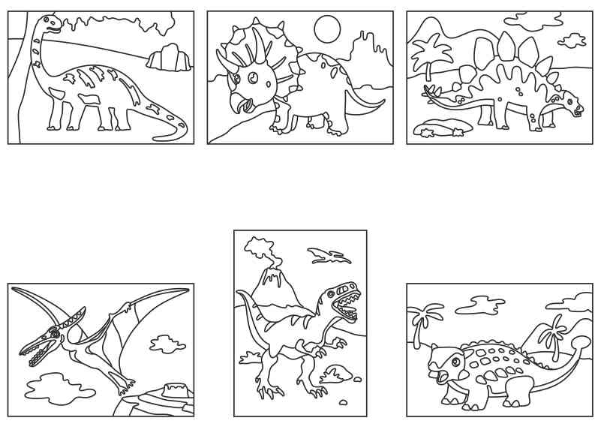 Dinosaurios y dragones - 6 Pack