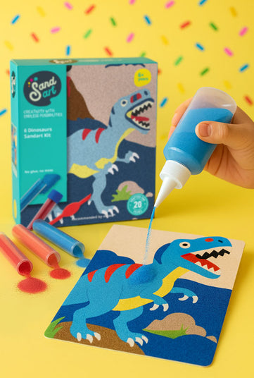 Kit de arte con arena para niños Sand Art con láminas adhesivas y arena de colores para manualidades infantiles