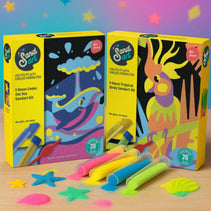 Pack de neon de 5 tarjetas de colores para pintar con arena